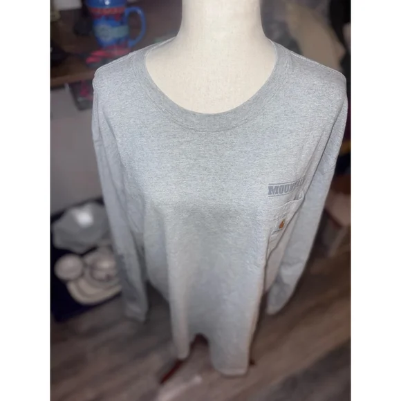 Carhartt long sleeve shirt 2XL gray logo - Picture 4 of 9